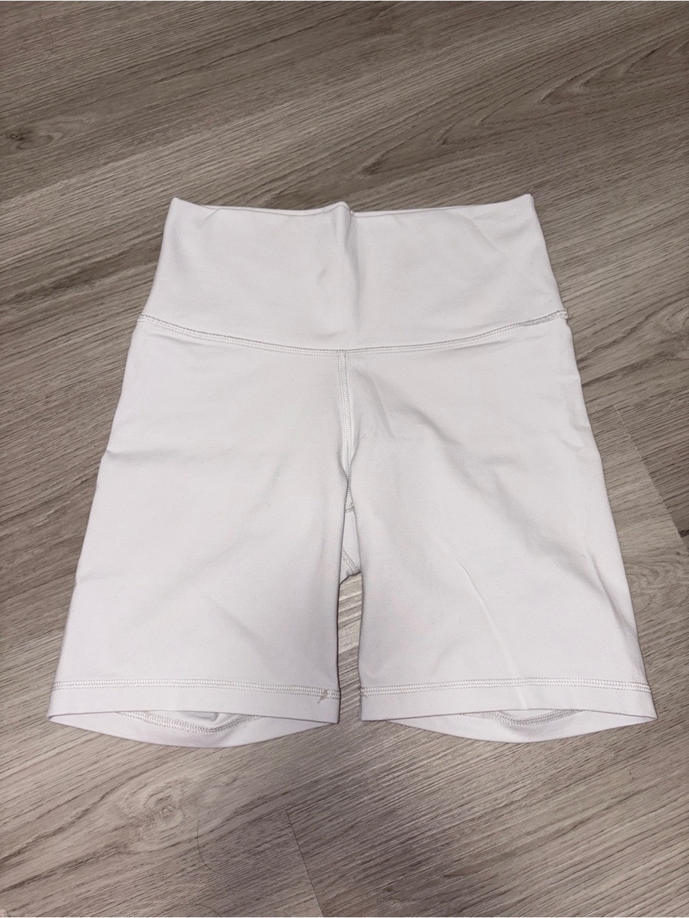 TNA Greyish White High-Rise Bike Shorts